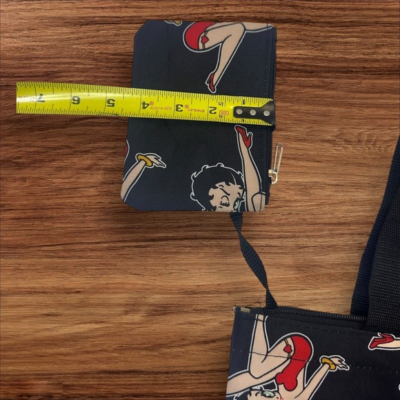 Betty Boop Tote Bag & Coin Purse Set Black Novelty Cartoon Character - Picture 7 of 9